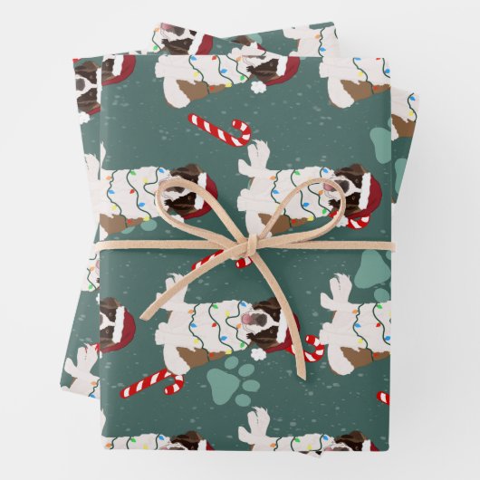 Kerstmis Saint Bernard Inpakpapier Vel (In situ)