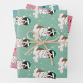 Kerstmis Saint Bernard Inpakpapier Vel (In situ)