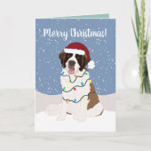 Kerstmis Saint Bernard Kaart (Voorkant)