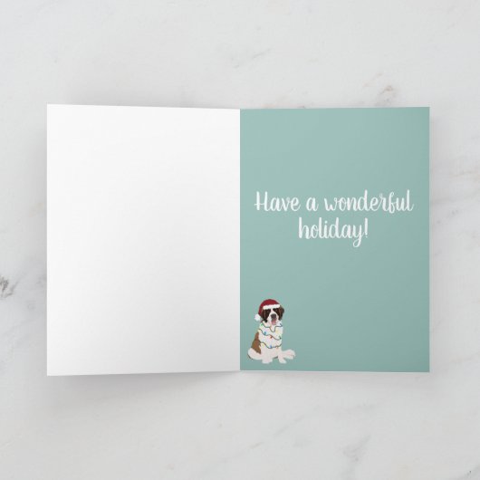 Kerstmis Saint Bernard Kaart (Binnen)