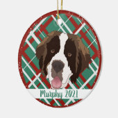 Kerstmis Saint Bernard Keramisch Ornament (Links)