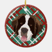 Kerstmis Saint Bernard Keramisch Ornament (Achterkant)