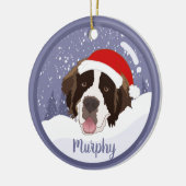 Kerstmis Saint Bernard Keramisch Ornament (Links)
