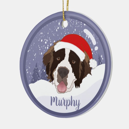 Kerstmis Saint Bernard Keramisch Ornament (Links)