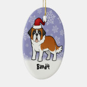Kerstmis Saint Bernard Keramisch Ornament (Rechts)