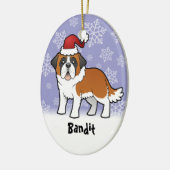 Kerstmis Saint Bernard Keramisch Ornament (Links)