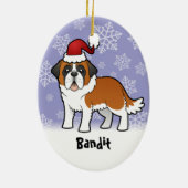 Kerstmis Saint Bernard Keramisch Ornament (Achterkant)