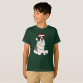 Kerstmis Saint Bernard T-shirt (Voorkant volledig)