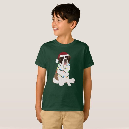 Kerstmis Saint Bernard T-shirt (Voorkant volledig)