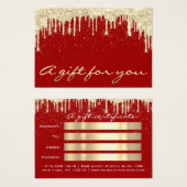 Kerstmis: Salon Hair Gold Confetti Rood Visitekaartje (Voorkant /achterkant)