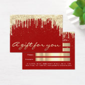 Kerstmis: Salon Hair Gold Confetti Rood Visitekaartje (Bureau)