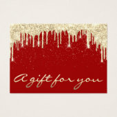 Kerstmis: Salon Hair Gold Confetti Rood Visitekaartje (Voorkant)