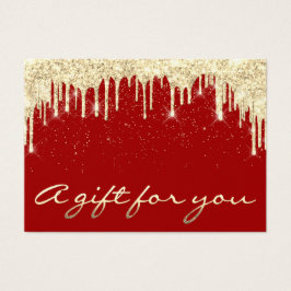 Kerstmis: Salon Hair Gold Confetti Rood Visitekaartje