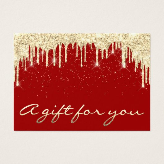 Kerstmis: Salon Hair Gold Confetti Rood Visitekaartje (Voorkant)