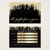 Kerstmis: Salon Hair GoldConfetti Gift Drip Visitekaartje (Voorkant /achterkant)