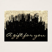Kerstmis: Salon Hair GoldConfetti Gift Drip Visitekaartje (Voorkant)