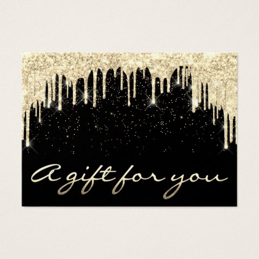 Kerstmis: Salon Hair GoldConfetti Gift Drip Visitekaartje (Voorkant)