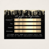 Kerstmis: Salon Hair GoldConfetti Gift Drip Visitekaartje (Achterkant)