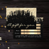 Kerstmis: Salon Hair GoldConfetti Gift Drip Visitekaartje