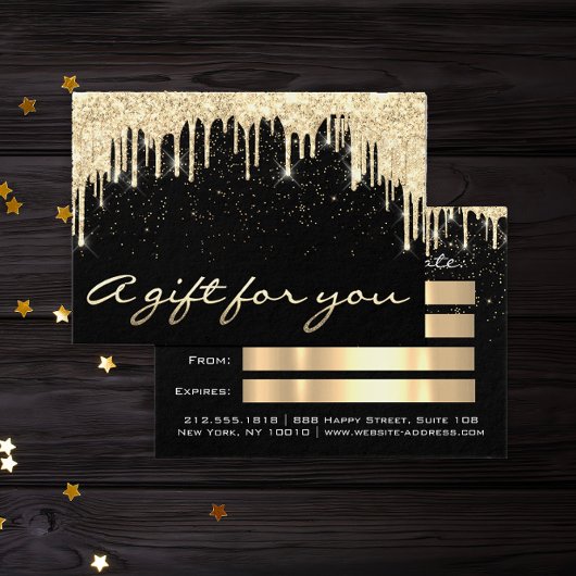 Kerstmis: Salon Hair GoldConfetti Gift Drip Visitekaartje