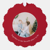 Kerstmis samen is onze favoriete plek ornament kaart (Voorkant)