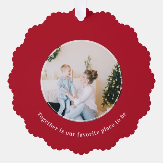 Kerstmis samen is onze favoriete plek ornament kaart (Voorkant)