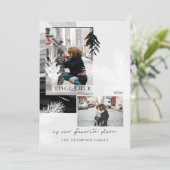 Kerstmis samen Modern Japandi Style 2 Foto Feestdagenkaart (Staand voorkant)