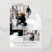 Kerstmis samen Modern Japandi Style 2 Foto Folie Feestdagenkaart (Voorkant)