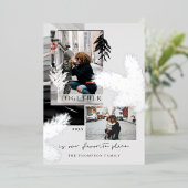 Kerstmis samen Modern Japandi Style 2 Foto Folie Feestdagenkaart (Staand Voorkant)