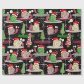 Kerstmis Santa Atomic Snails - MidCentury Modern Cadeaupapier (Vlak)