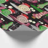 Kerstmis Santa Atomic Snails - MidCentury Modern Cadeaupapier (Hoek)