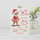 Kerstmis Santa Baby Baby shower Afro-Amerikaans Kaart (Staand voorkant)