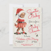 Kerstmis Santa Baby Baby shower Afro-Amerikaans Kaart (Voorkant)