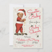 Kerstmis Santa Baby Baby shower Afro-Amerikaans Kaart (Voorkant)