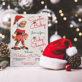 Kerstmis Santa Baby Baby shower Afro-Amerikaans Kaart