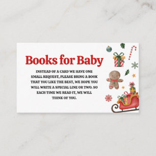 Kerstmis Santa Baby Baby shower Boeken voor Baby Informatiekaartje