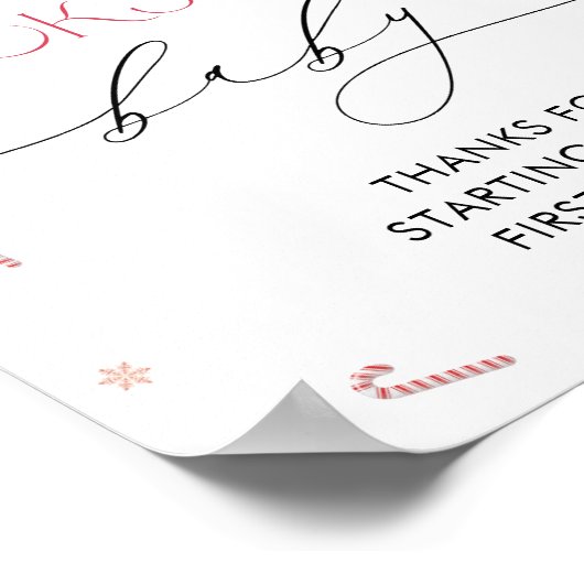 Kerstmis Santa Baby Baby shower Boeken voor Baby Poster (Hoek)