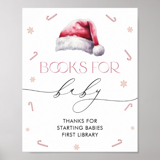 Kerstmis Santa Baby Baby shower Boeken voor Baby Poster (Voorkant)