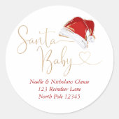 Kerstmis Santa Baby Envelope Seals Ronde Sticker (Voorkant)