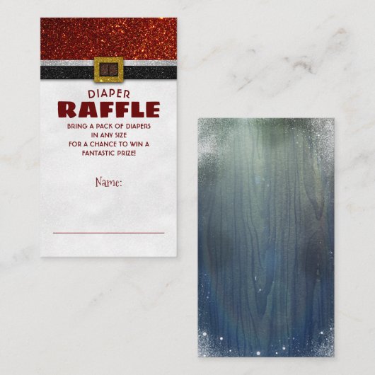 Kerstmis Santa Baby Luier Raffle Ticket Informatiekaartje (Voorkant / Achterkant)