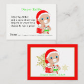 Kerstmis Santa Baby shower Luier Raffle Informatiekaartje (Voorkant / Achterkant)