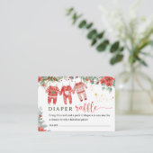Kerstmis Santa Baby shower Luier Raffle Informatiekaartje (Staand voorkant)