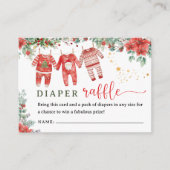 Kerstmis Santa Baby shower Luier Raffle Informatiekaartje (Voorkant)