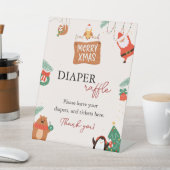 Kerstmis Santa Baby shower Luier Raffle Reclamebord Met Voetstuk (Insitu)