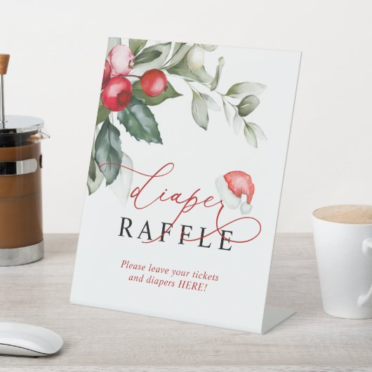 Kerstmis Santa Baby shower Luier Raffle Teken Reclamebord Met Voetstuk (Insitu)