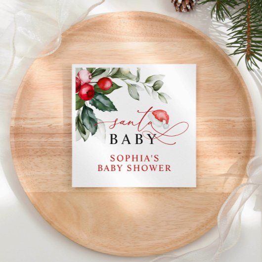 Kerstmis Santa Baby shower servetten