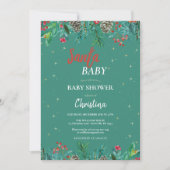 Kerstmis Santa Baby shower Waterverf Groen Kaart (Voorkant)