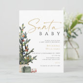 Kerstmis Santa Baby shower Xmas Kaart (Staand voorkant)