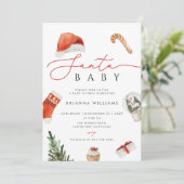 Kerstmis Santa Baby shower Xmas Kaart (Staand voorkant)