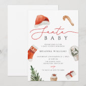 Kerstmis Santa Baby shower Xmas Kaart (Voorkant / Achterkant)